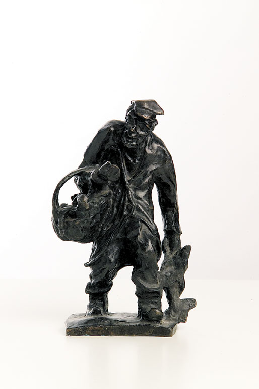 A Bronze Figure of a Man with Geese
