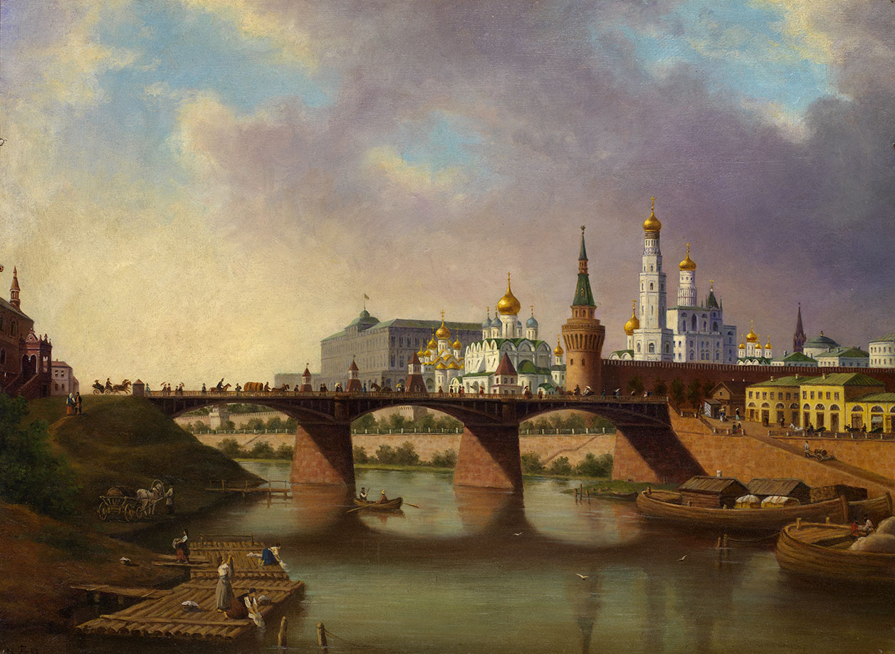 View of Kremlin (Moskvoretsky Bridge from the Moscow River Embankment)
