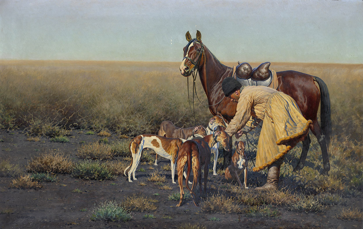 Cossack with Greyhounds
