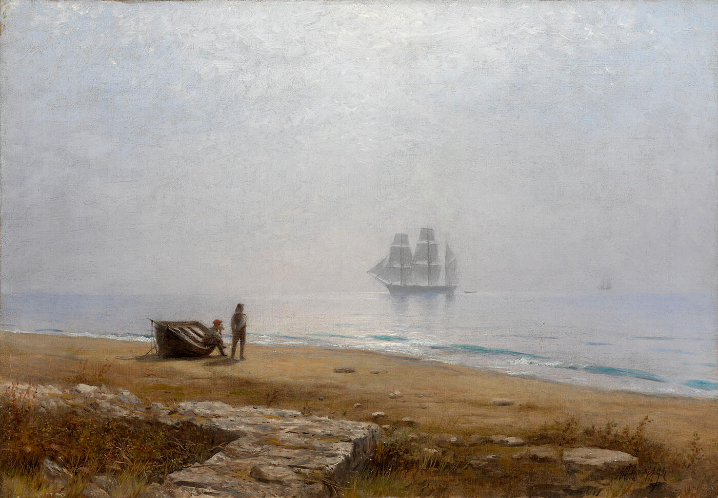 Coastal Scene with a Passing Ship