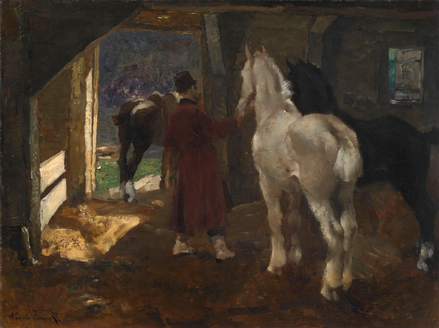 Horses in a Stable
