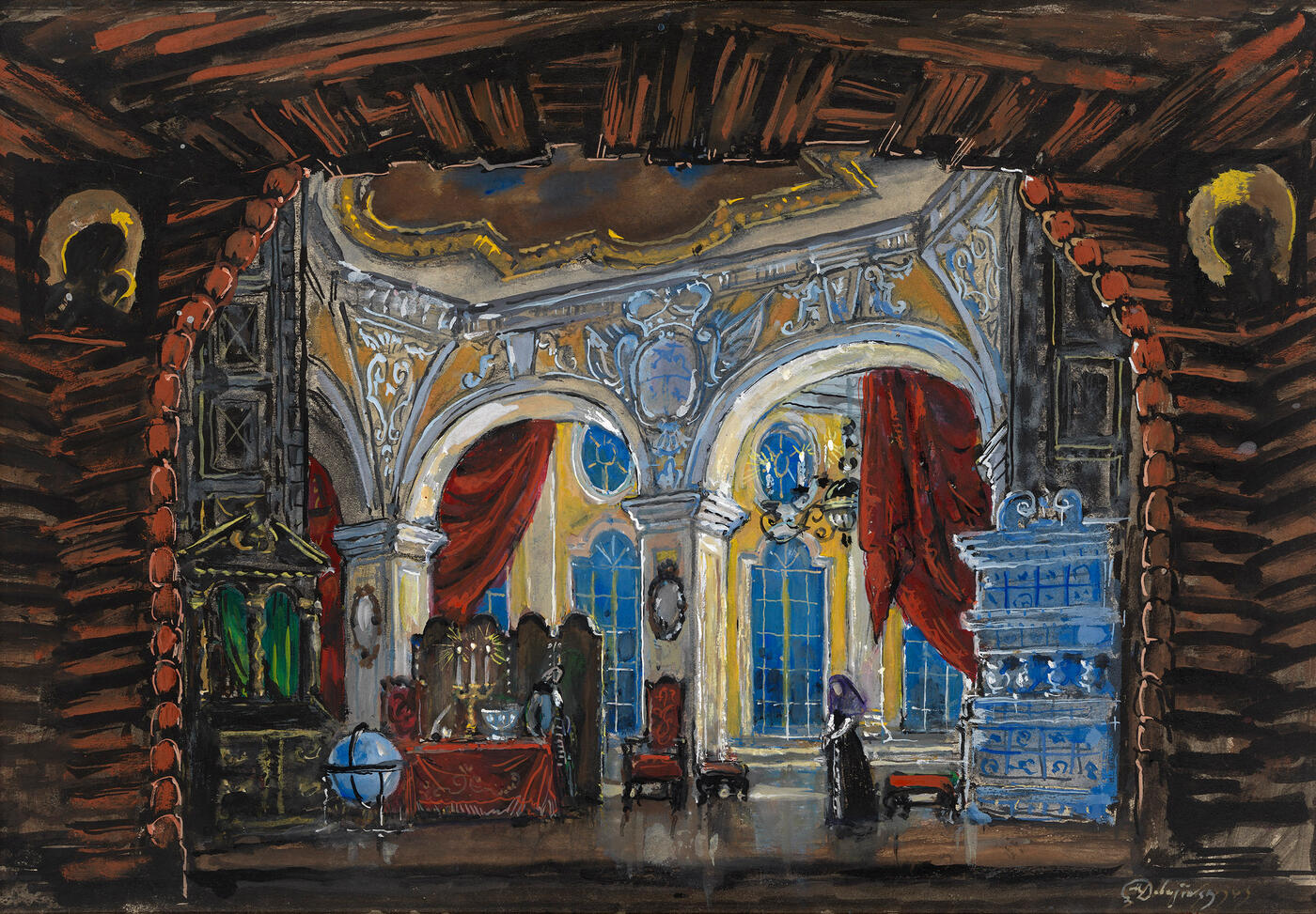 Set Design for the Second Act of Mussorgsky's Opera "Khovanshchina"