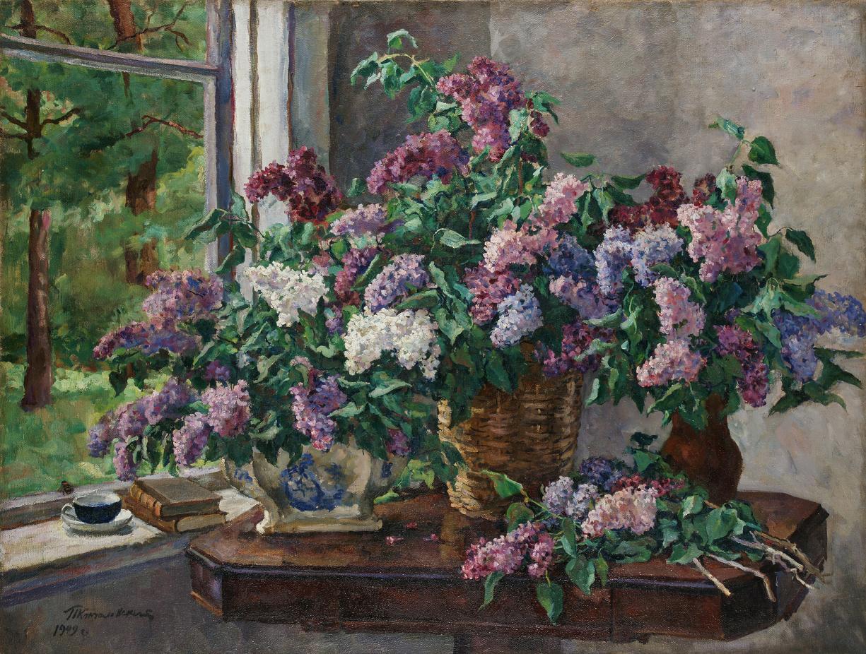 Still Life with Lilacs, Blue Cup and Two Books