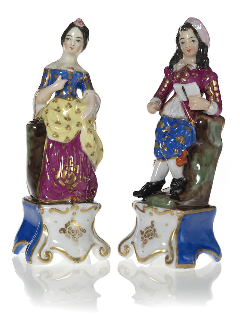 A Pair of Porcelain Figurines of a Young Couple
