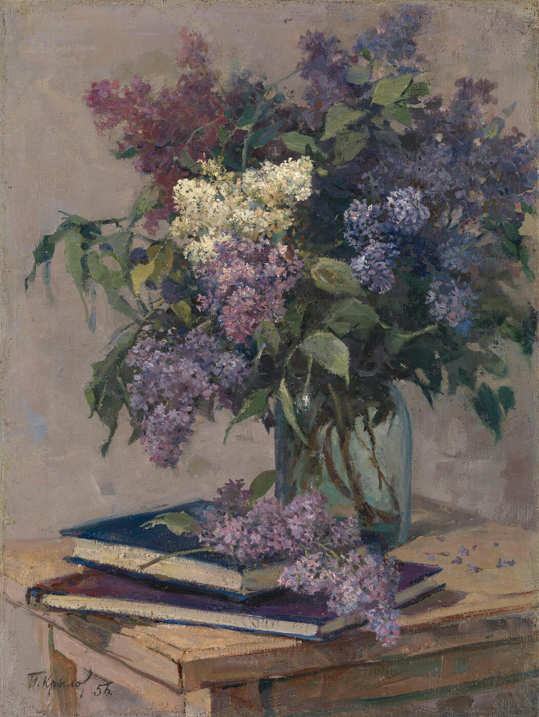 Still Life with Lilacs and Books