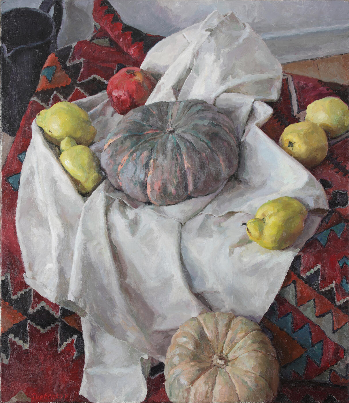 Still Life with Pumpkins, Quinces and Pomegranate