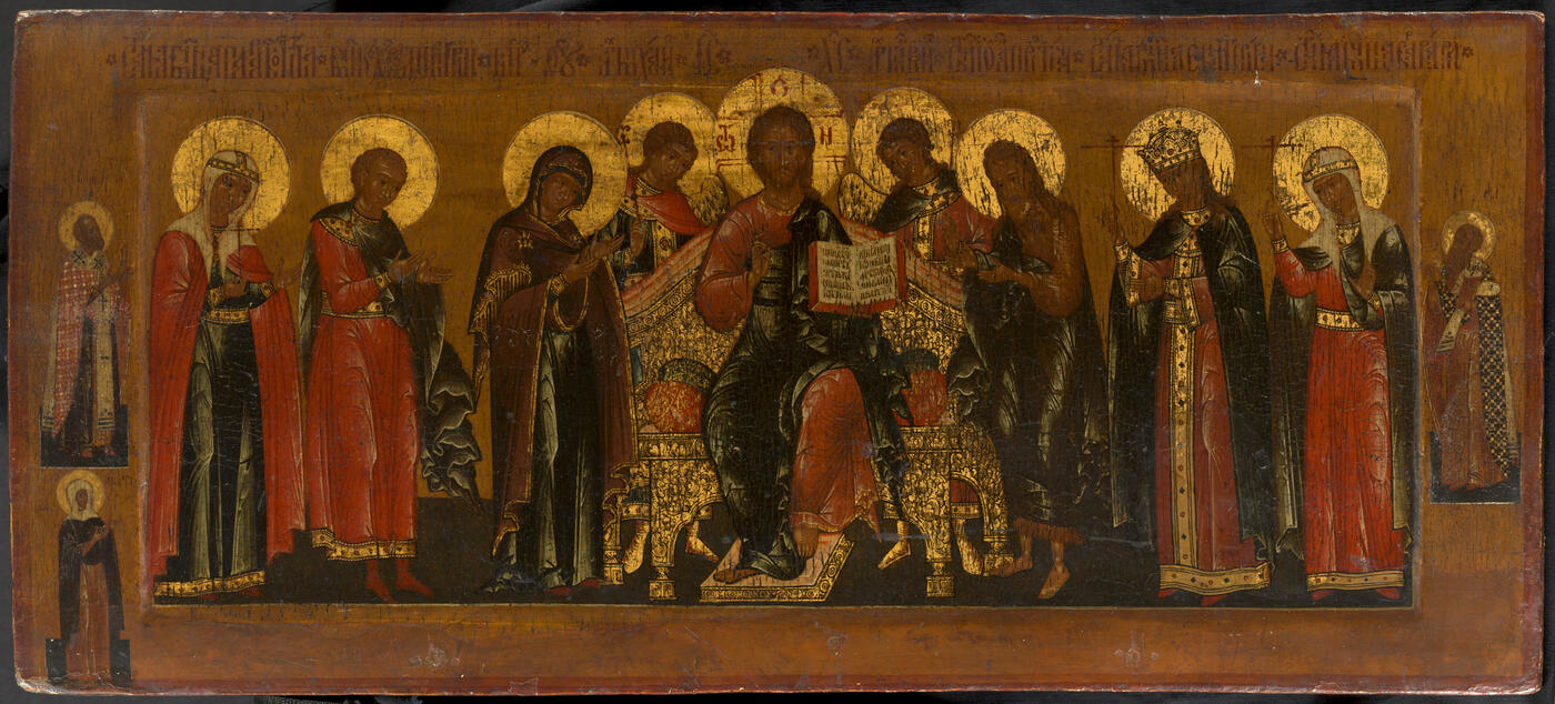 A Deisis with Holy Great-Martyr Paraskeva of Iconium, Great Martyr Demetrius, Tsaritsa Elena and Great-Martyr Varvara