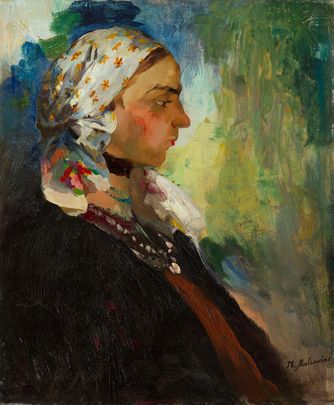 Portrait of a Peasant Woman in White Scarf