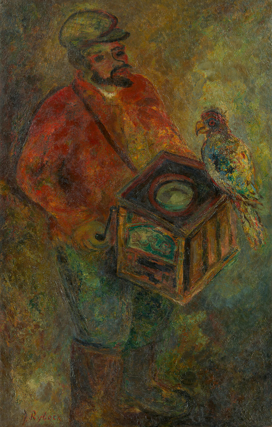 Organ Grinder with a Parrot