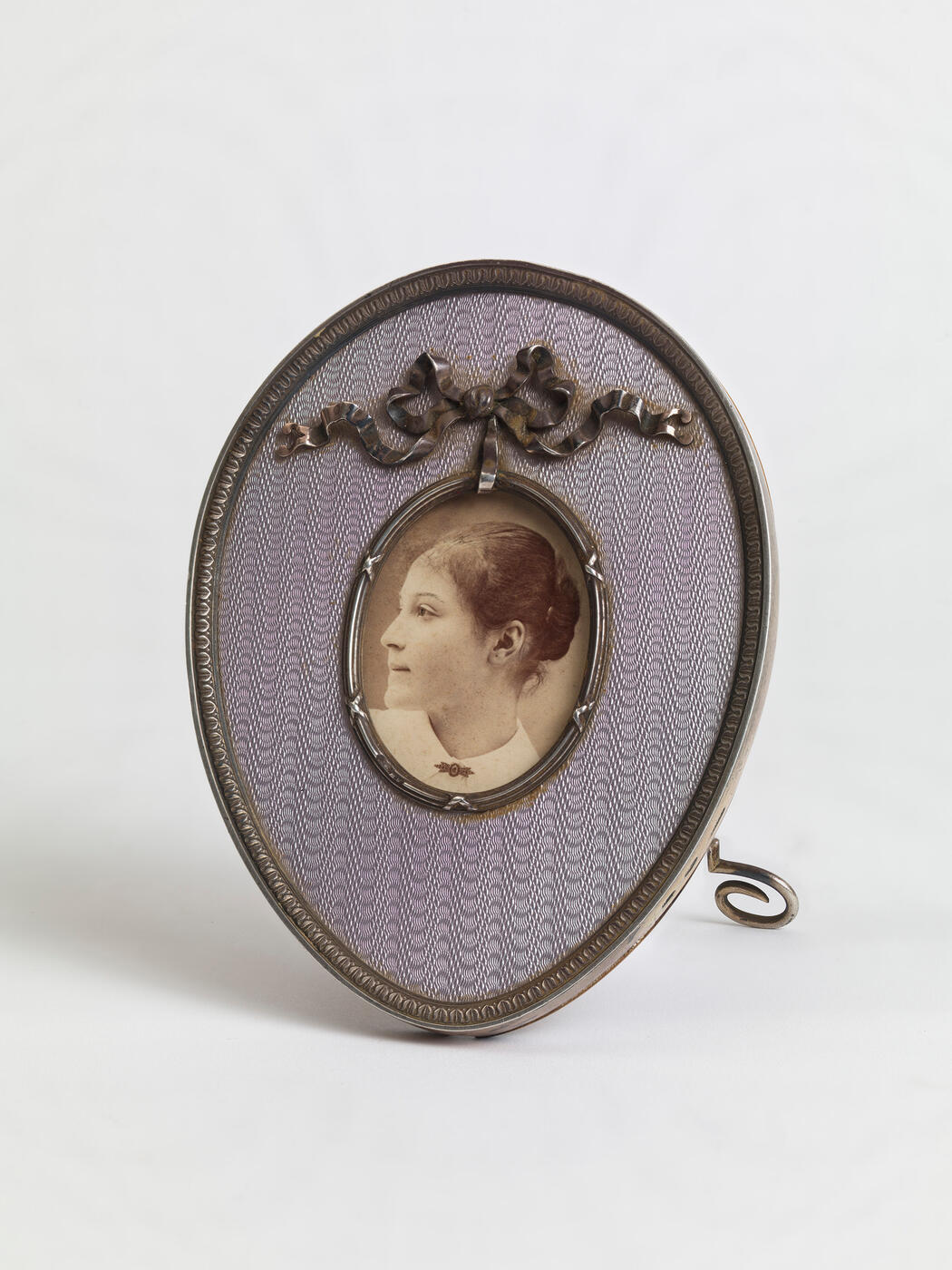 A Fabergé Silver and Guilloché Enamel Photograph Frame
