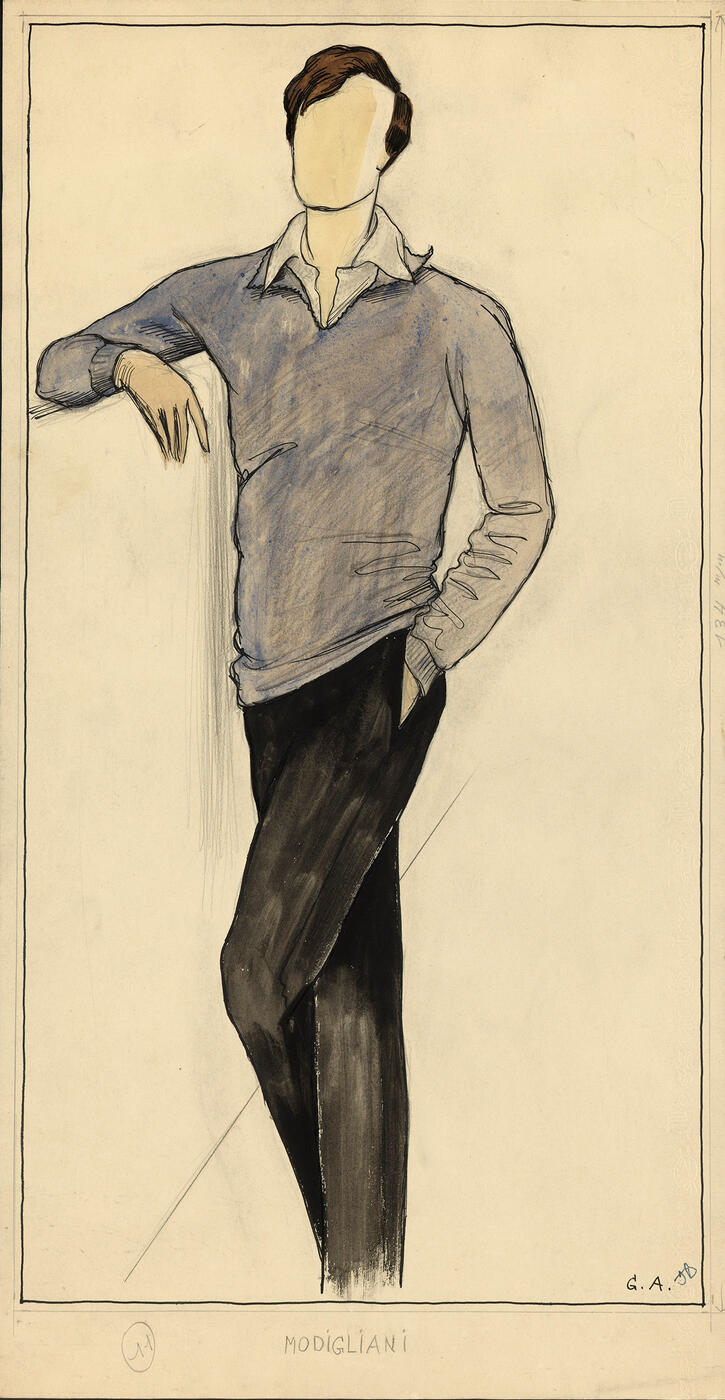 Modigliani, Costume Design for the Film ''Les amants de Montparnasse'' by Jacques Becker