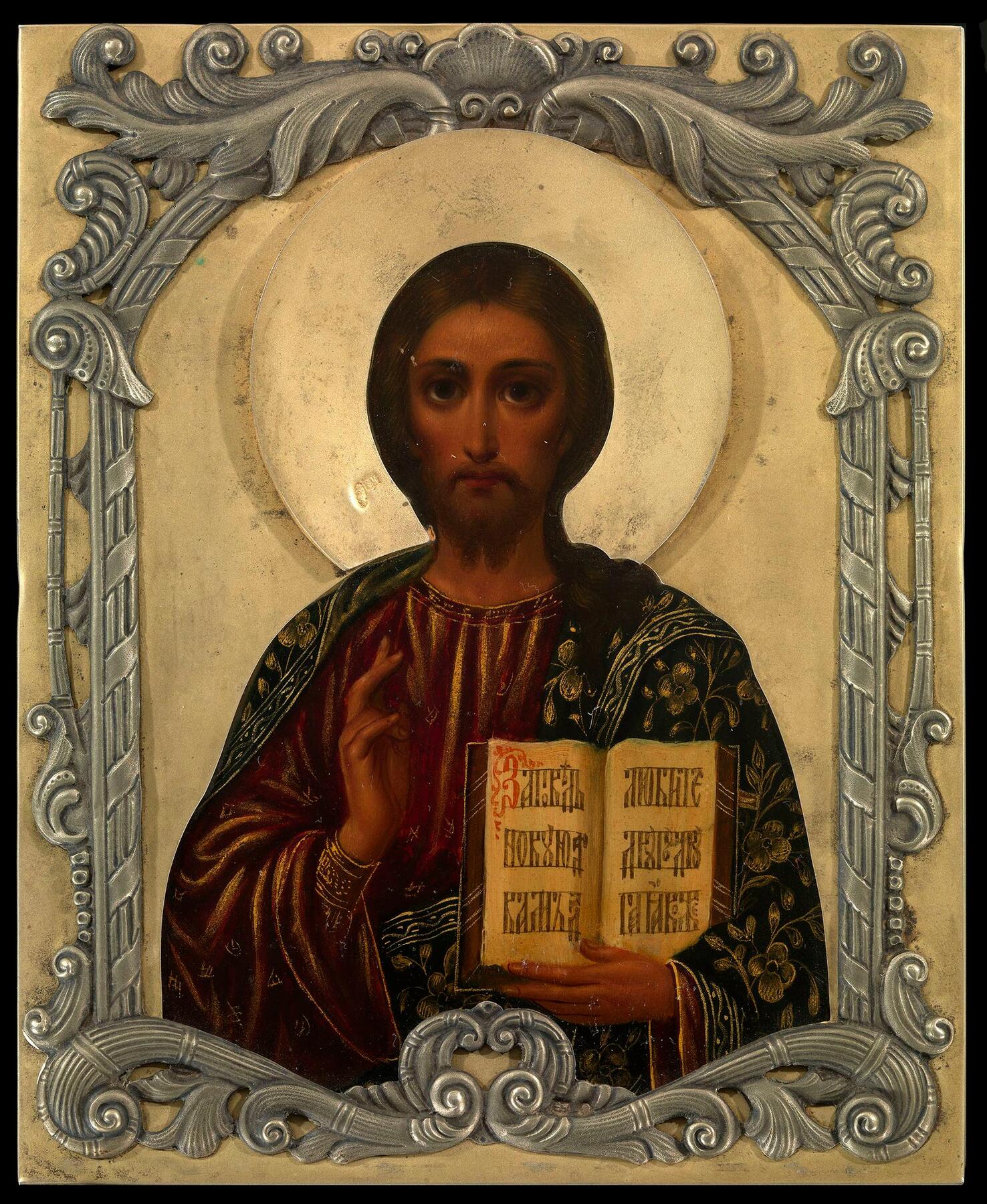 EARLY 20TH CENTURY, OIL ON PANEL, OKLADS STAMPED WITH MAKER'S MARKS EU IN CYRILLIC, MOSCOW, 84 STANDARD.