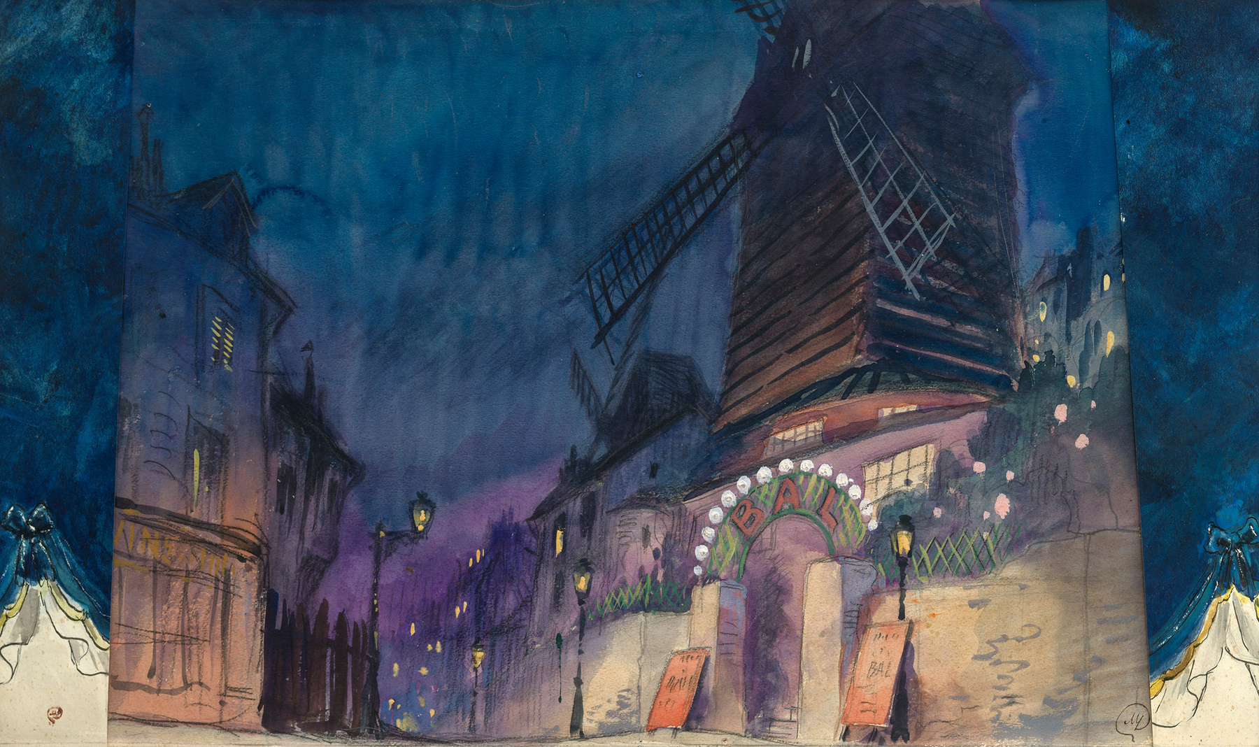 Design for the Moulin Rouge Cabaret , three-part composition
