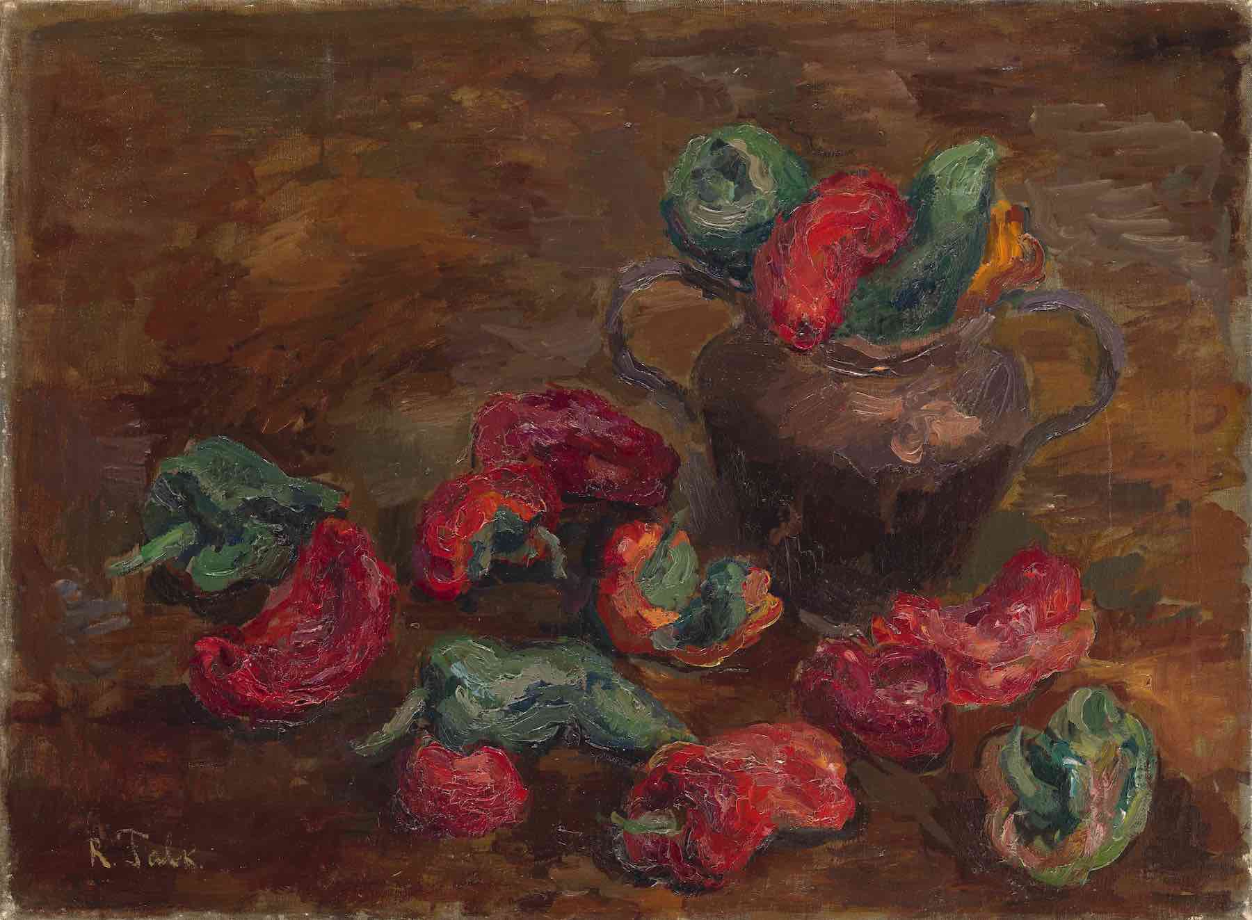 Still Life with Peppers and a Pot