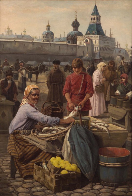 Russian Market Scene
