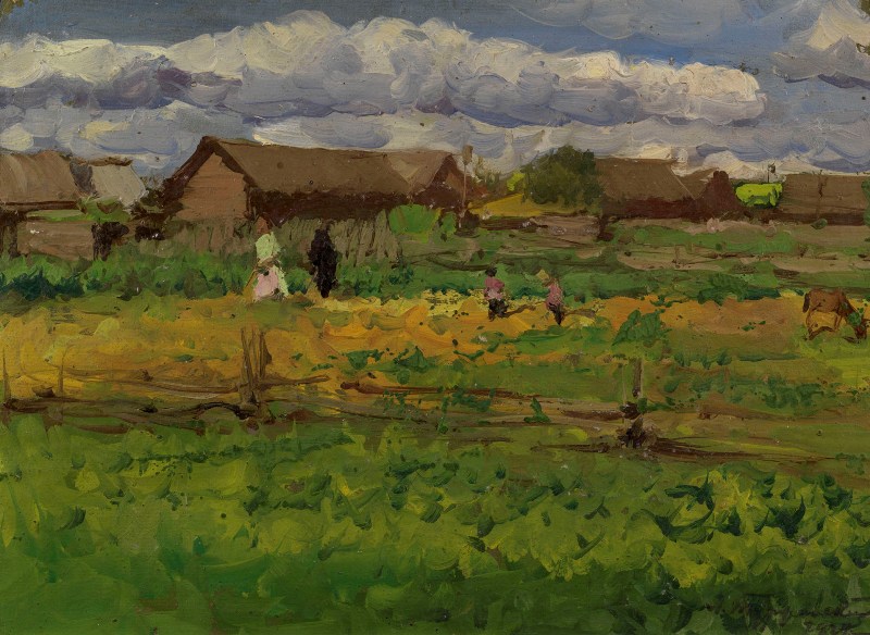 Landscape with Field and Houses