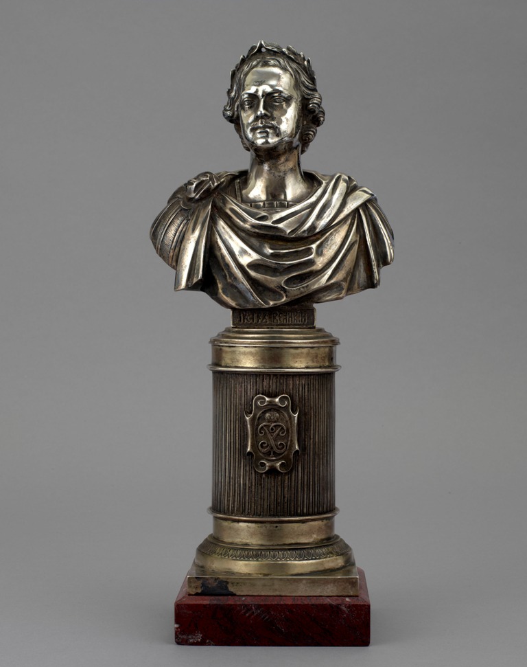 A SILVER BUST OF PETER THE GREAT