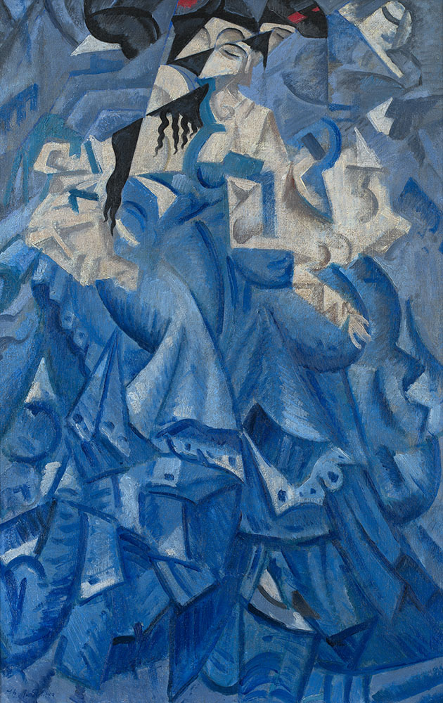 Portrait of a Woman in a Blue Dress