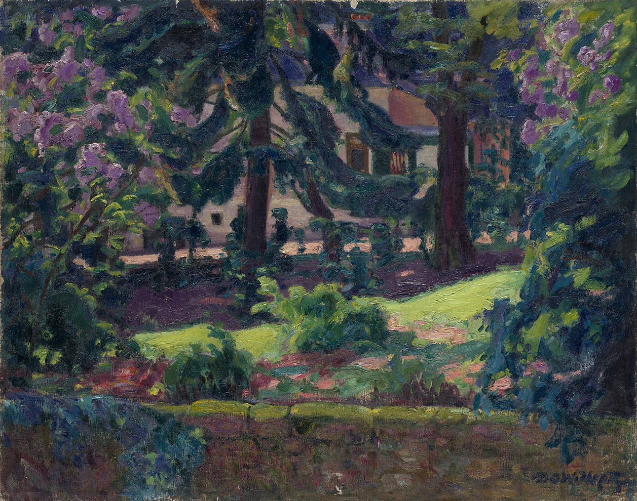 Landscape with Blooming Lilac