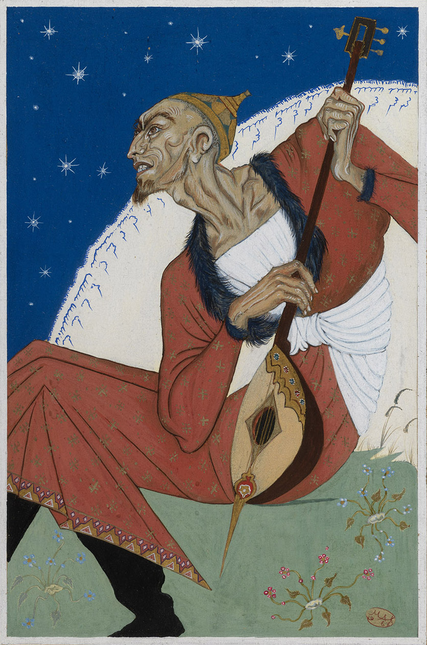 Uzbek Playing the Mandolin