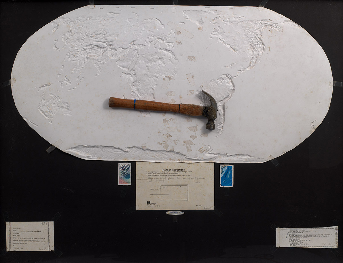 Negative Relief Globe for Causing Earthquakes (with Hammer)