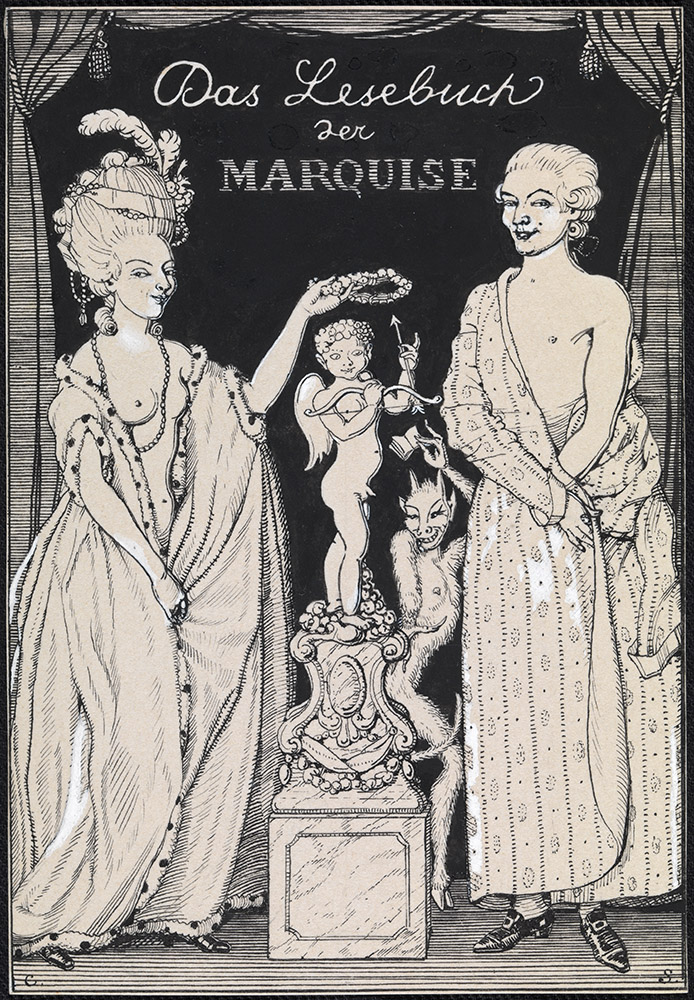 122 original ink drawings for Le Livre de la Marquise, (or Bol’shaia uncensored Marquise)