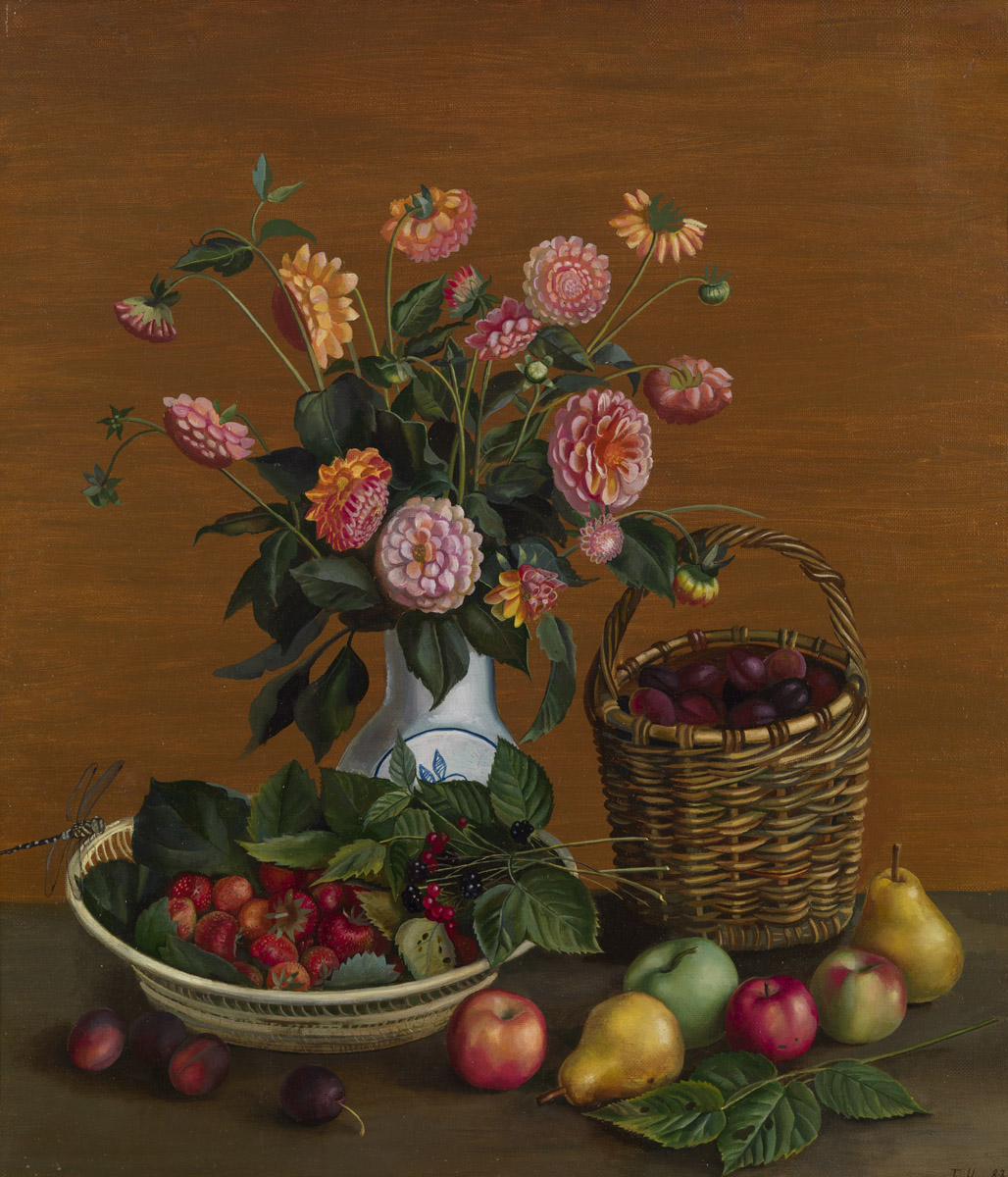 Still Life with Asters and Summer Fruit