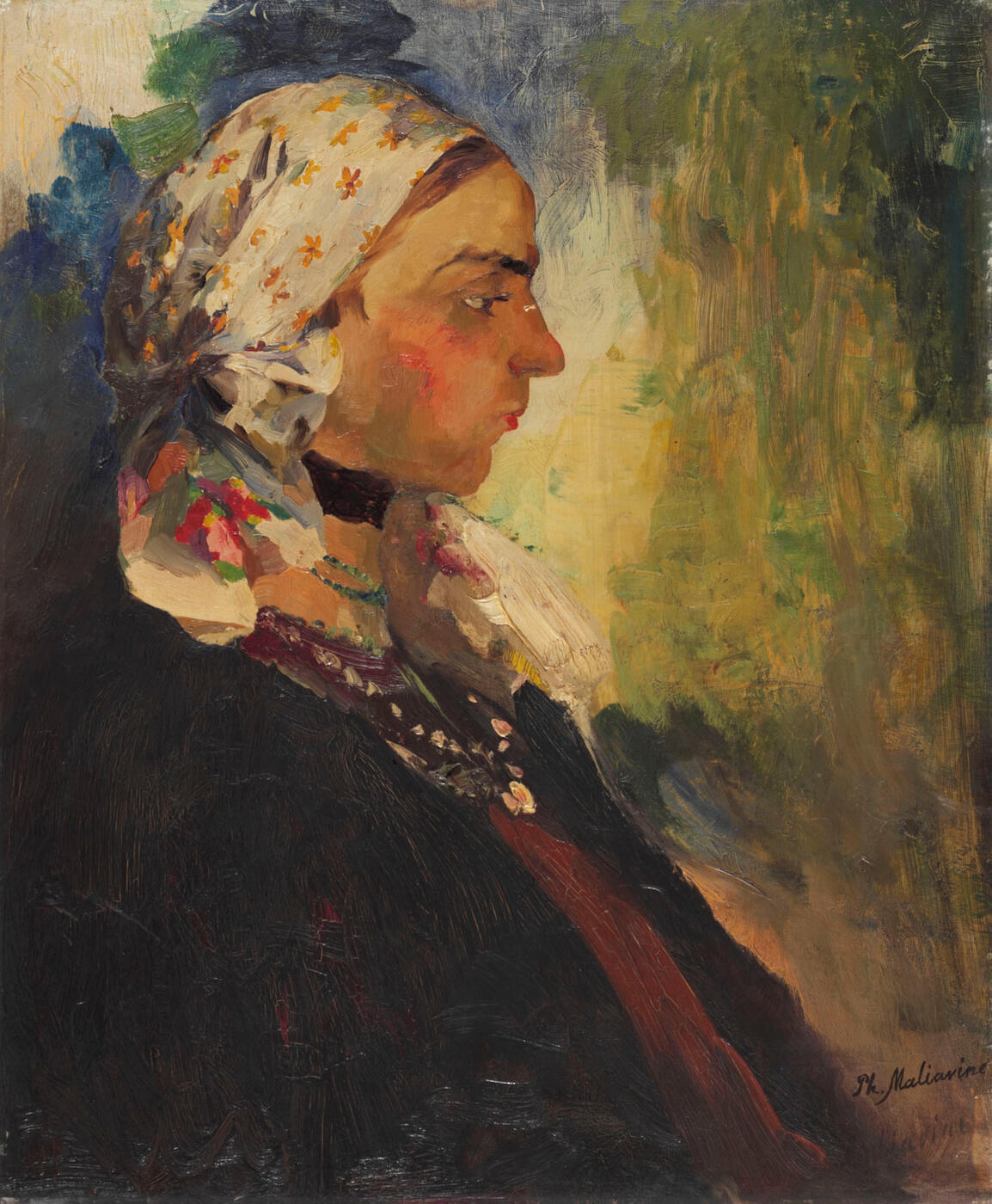 Portrait of a Peasant Woman in a White Scarf