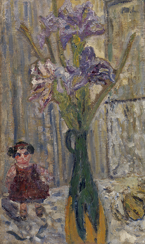 Still Life with Irises and a Doll