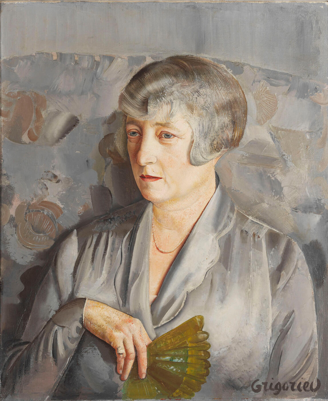 Portrait of Madame Barthelemy with a Green Fan