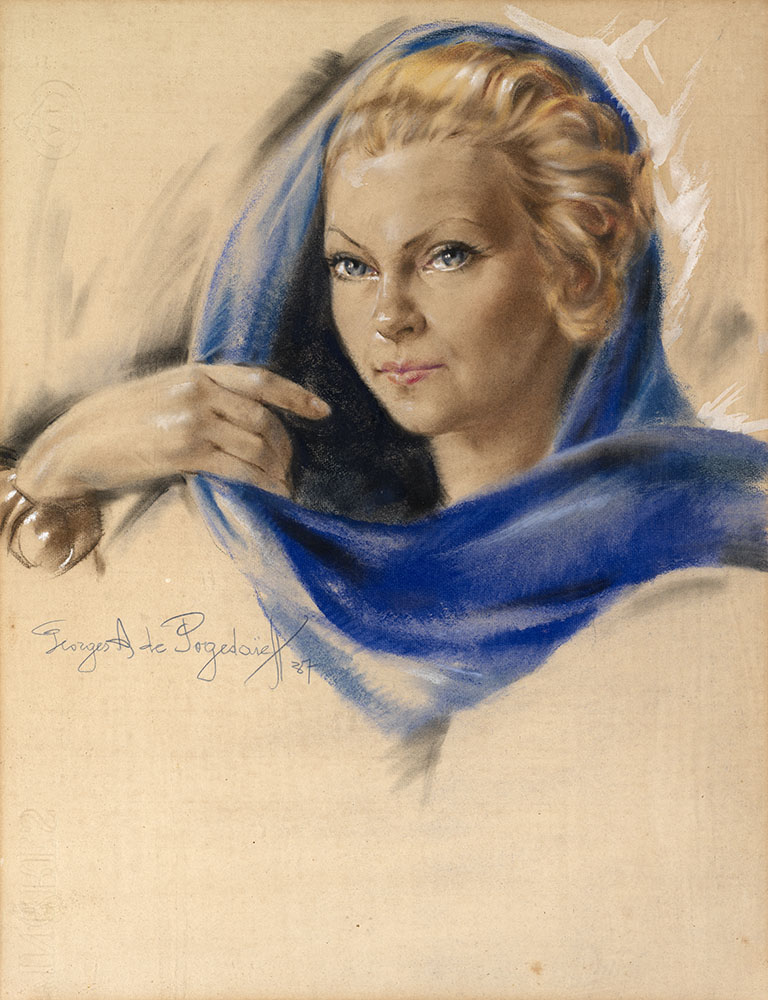 Woman in a Blue Scarf