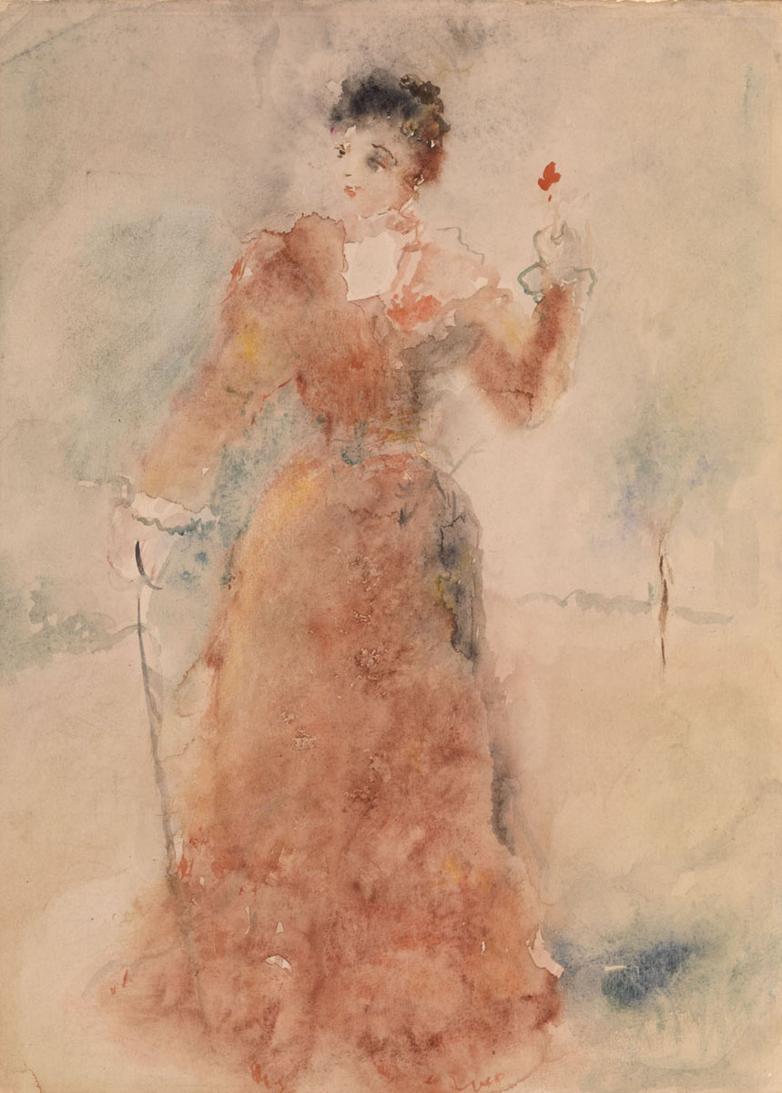 Lady with a Red Flower