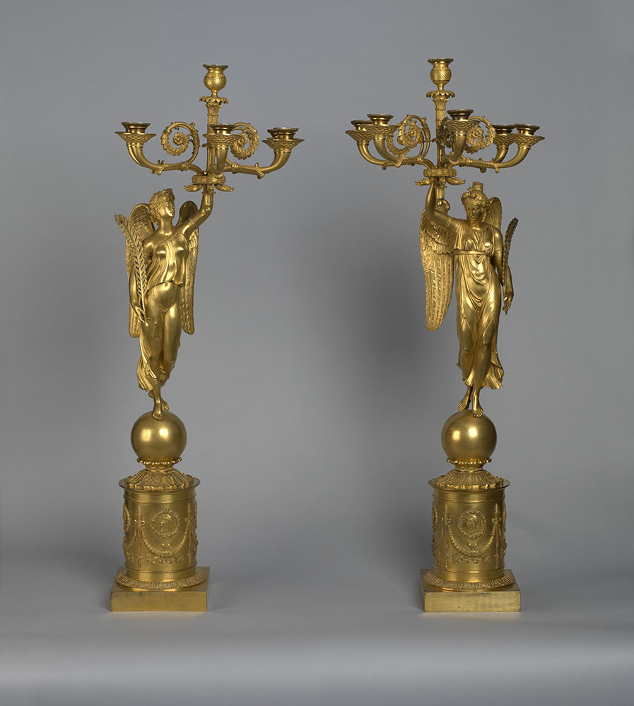 A Pair of Candelabras with Figures of Fame