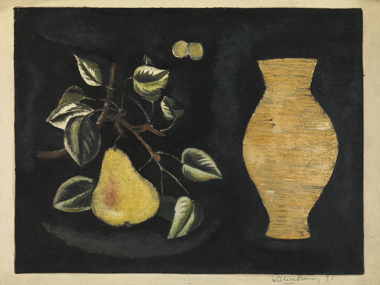 Still Life with Pear and Vase