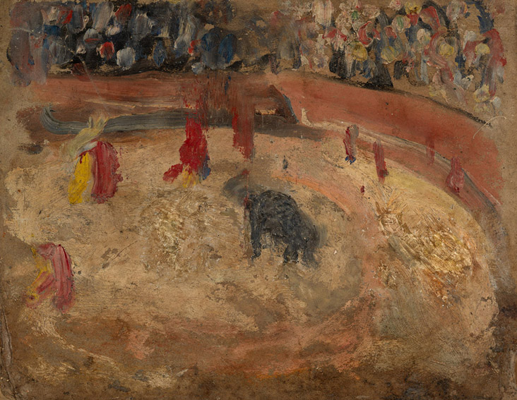 Corrida, Man in Oriental Dress, Girl in a Red Dress </i>and<i> Pagoda