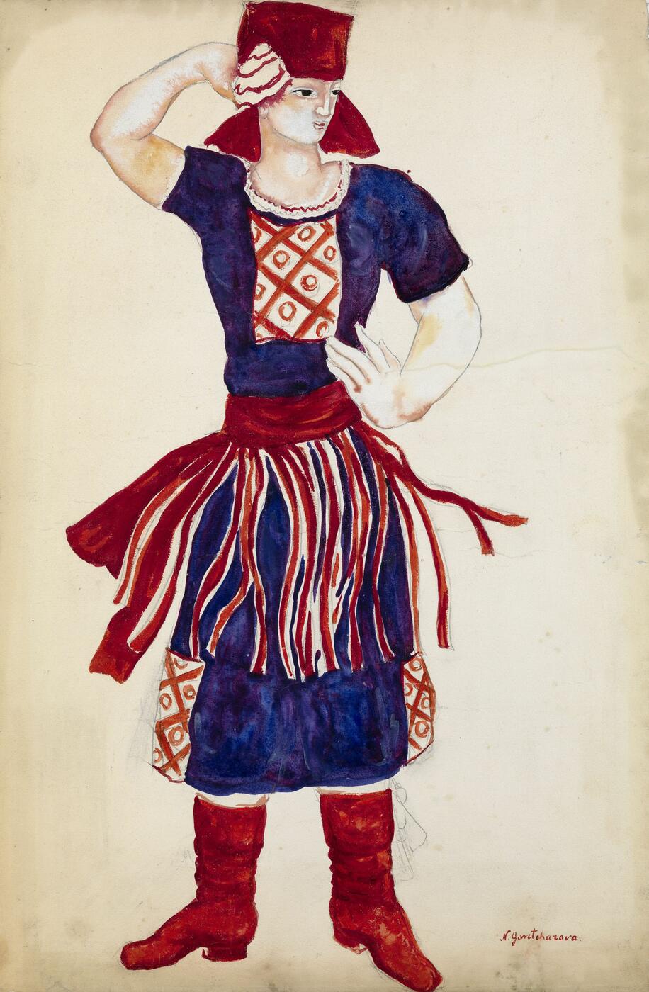 Costume Design for the "Dance of the Red Svitka" in "La Foire de Sorotchintzi", 1929
