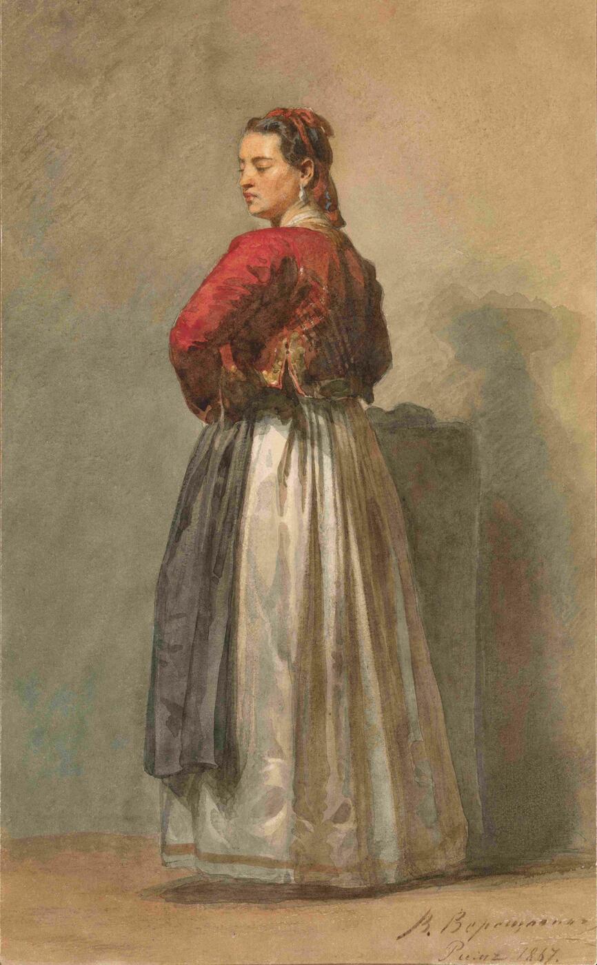 Woman in Traditional Italian Costume