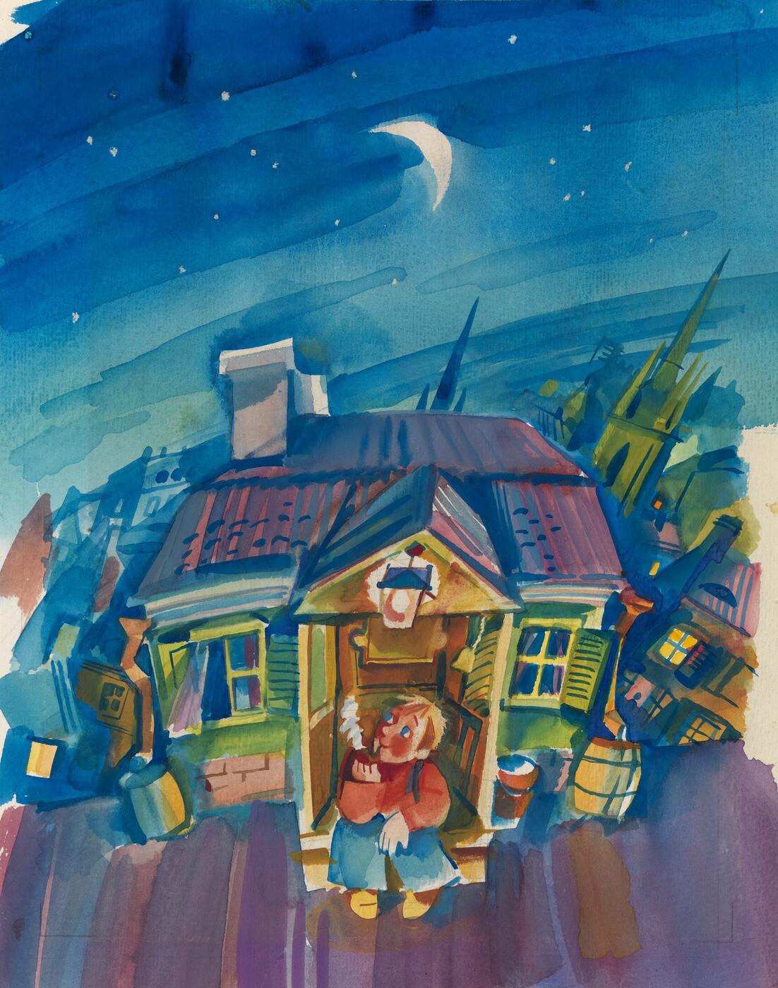 Illustrations for "Karlsson-on-the-Roof" by Astrid Lindgren