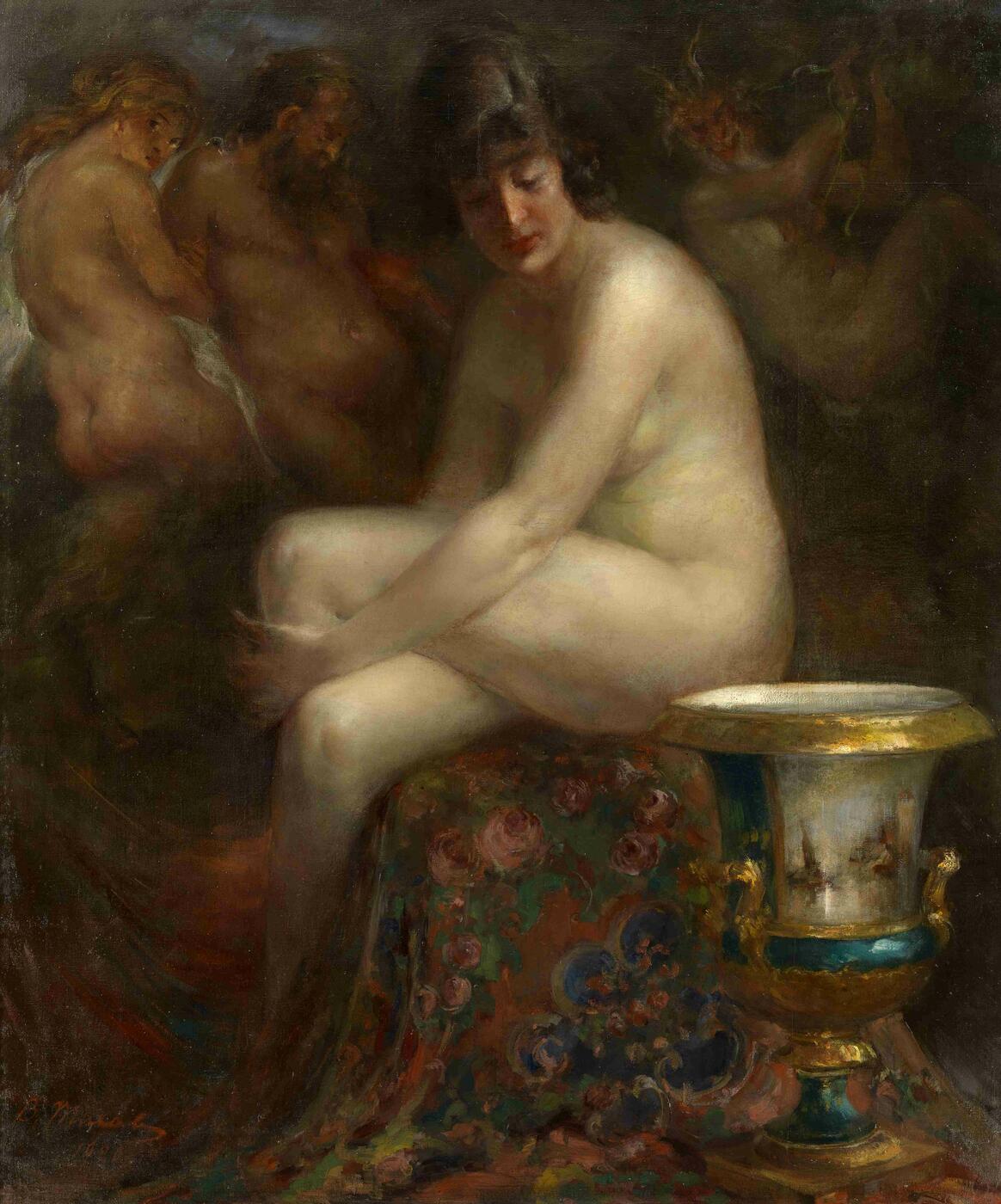 Nude with a Rubens Paining