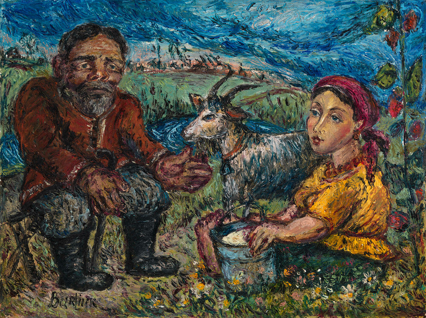 Couple with a Goat,