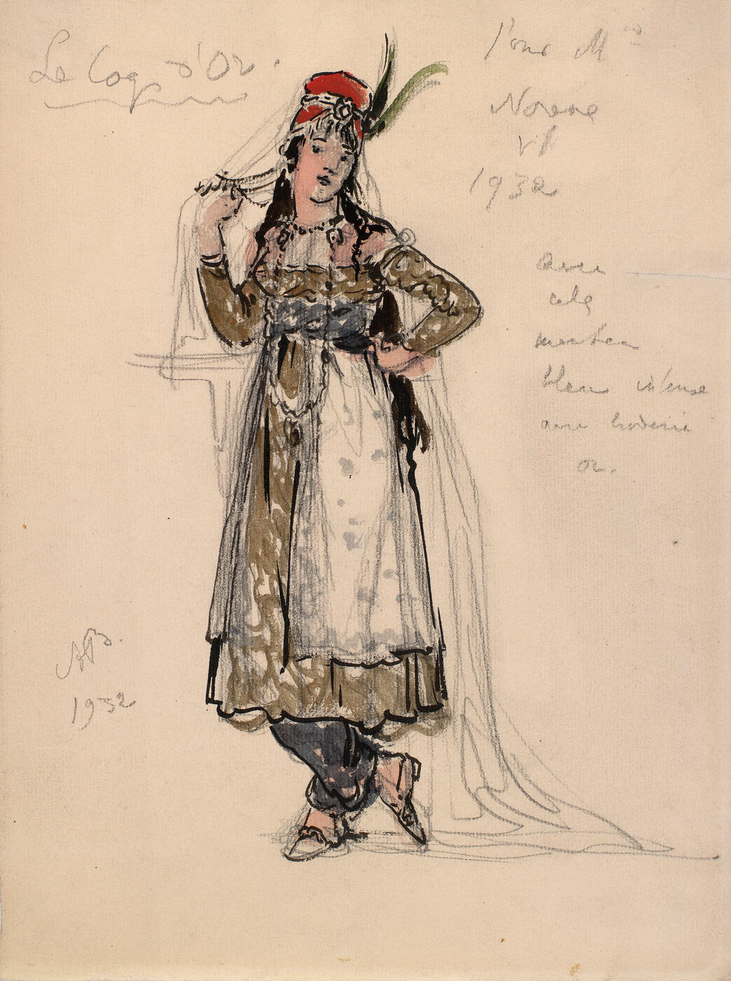 Costume Designs for "Carmen", "Le Coq d'Or" and "The Queen of Spades", </i>three works<i>,