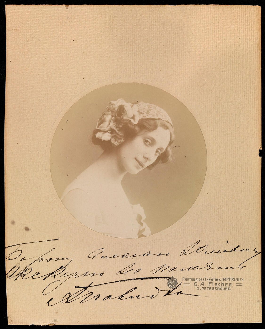 Consisting of a signed photograph of Matilda Kshesinskaya, a signed photograph of Anna Pavlova, and a photograph of Tamara Karsavina,