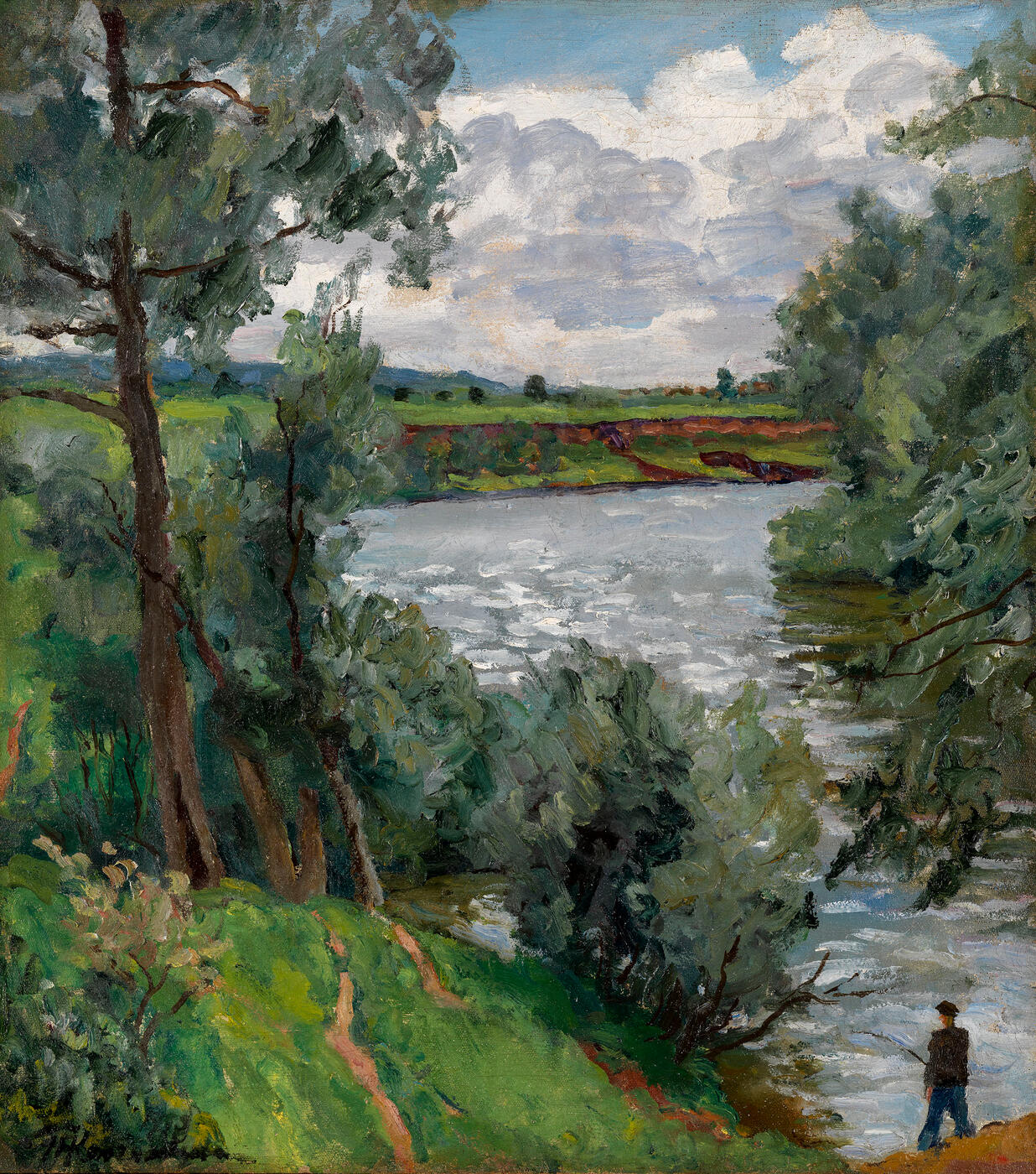 On the River Protva. Fisherman