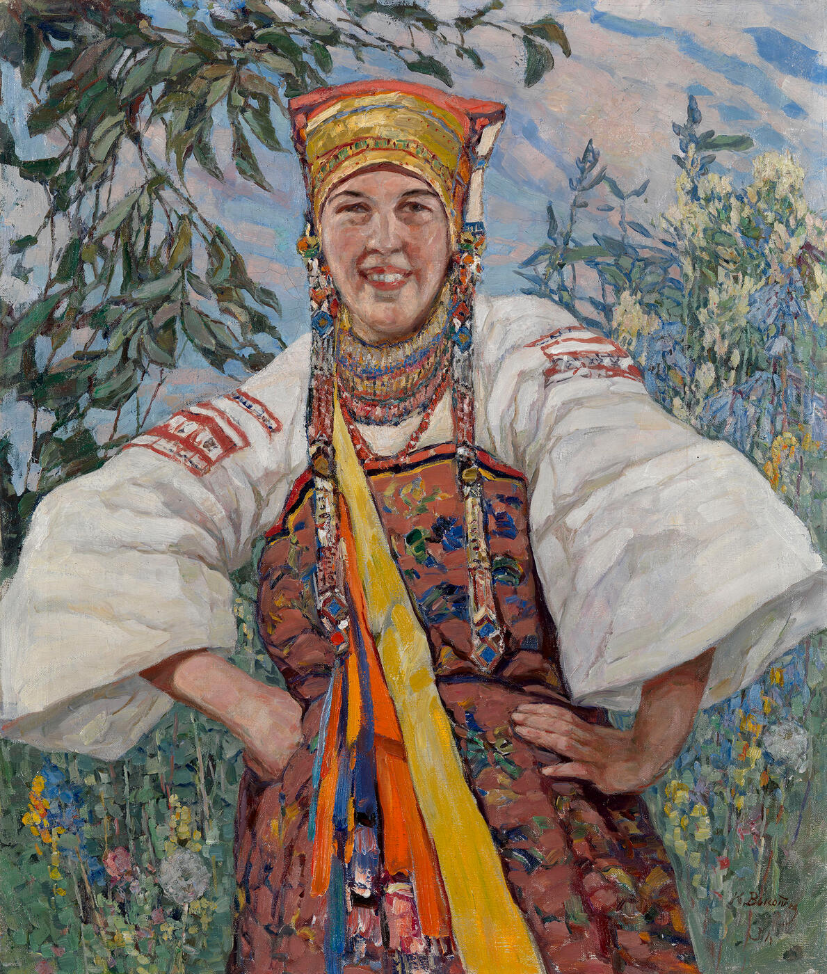 Young Woman in Traditional Ukrainian Costume