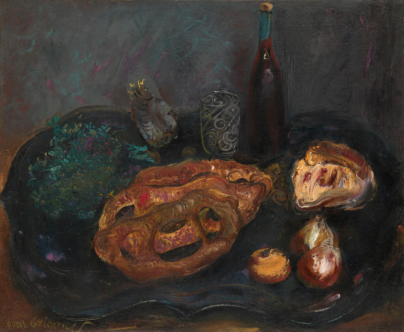 Still Life with Bread and Onions