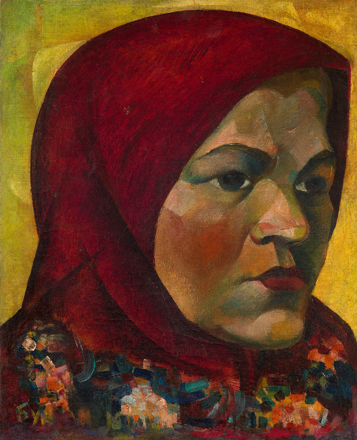 Portrait of a Woman in a Red Headscarf