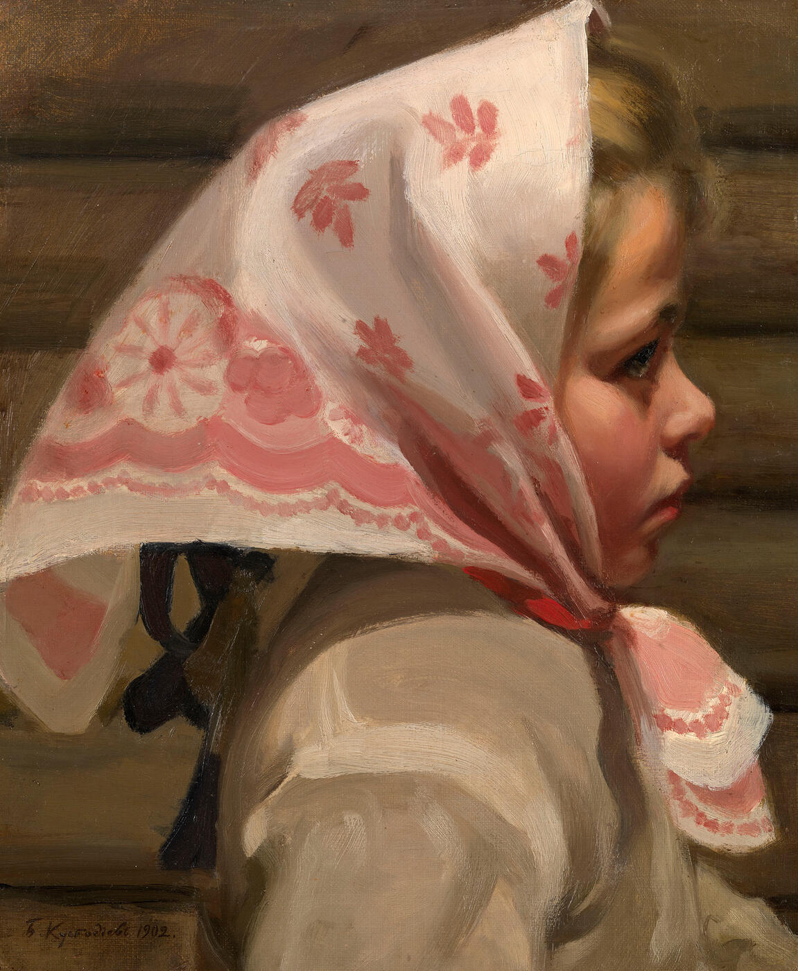Portrait of a Girl Wearing a Scarf
