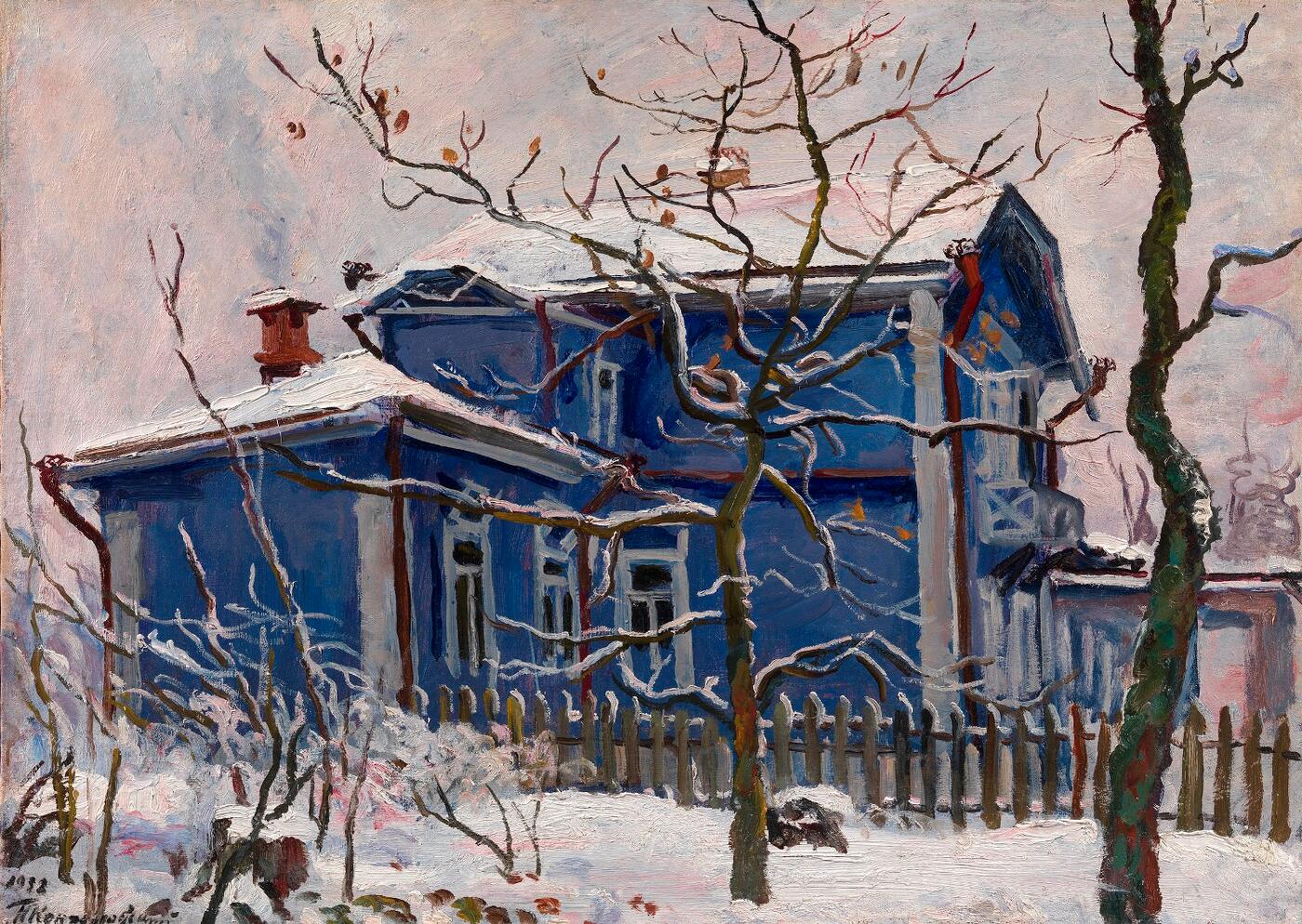 First Snow. Blue Dacha