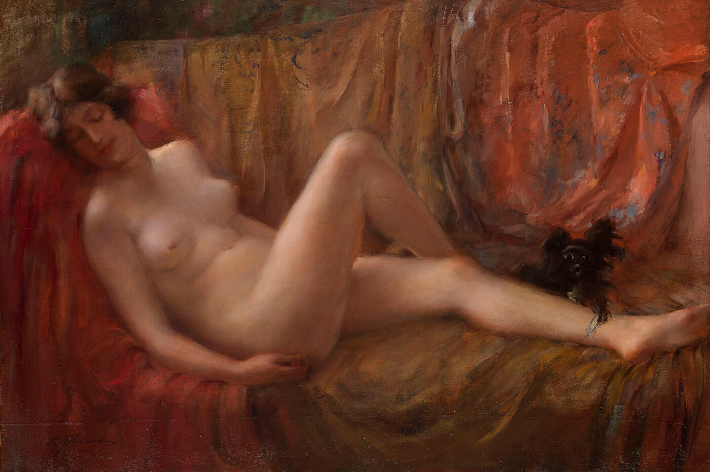 Nude with a Dog