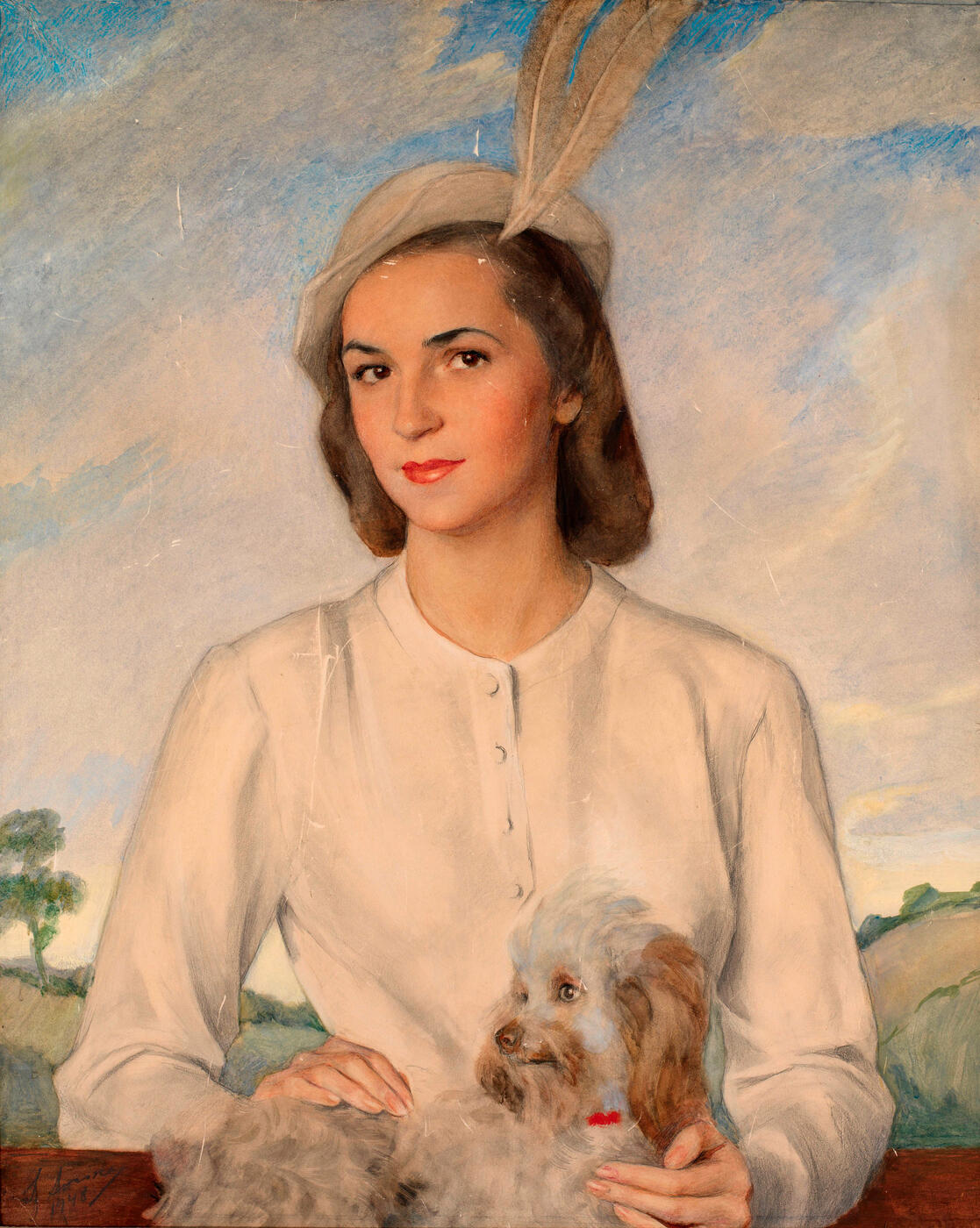 Portrait of a Lady with a Terrier